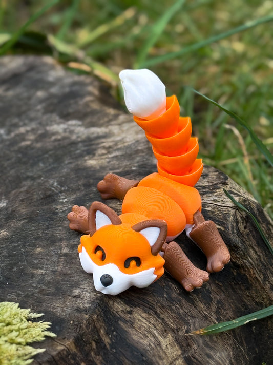 Fox Figurine Keychain - 3D Printed Cute Forest Animal Charm | Lightweight & Durable Accessory
