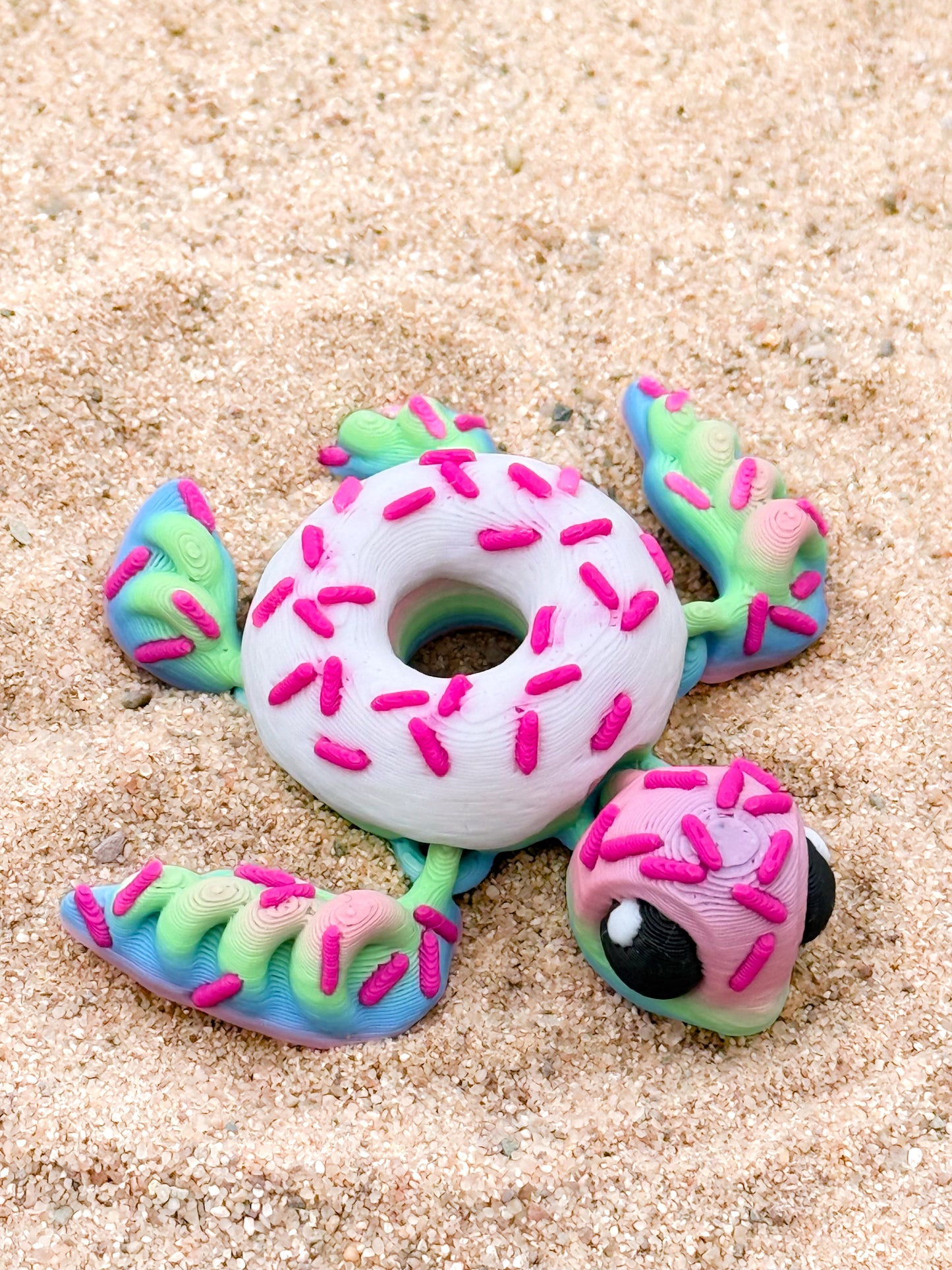 Adorable Donut Turtle Keychain