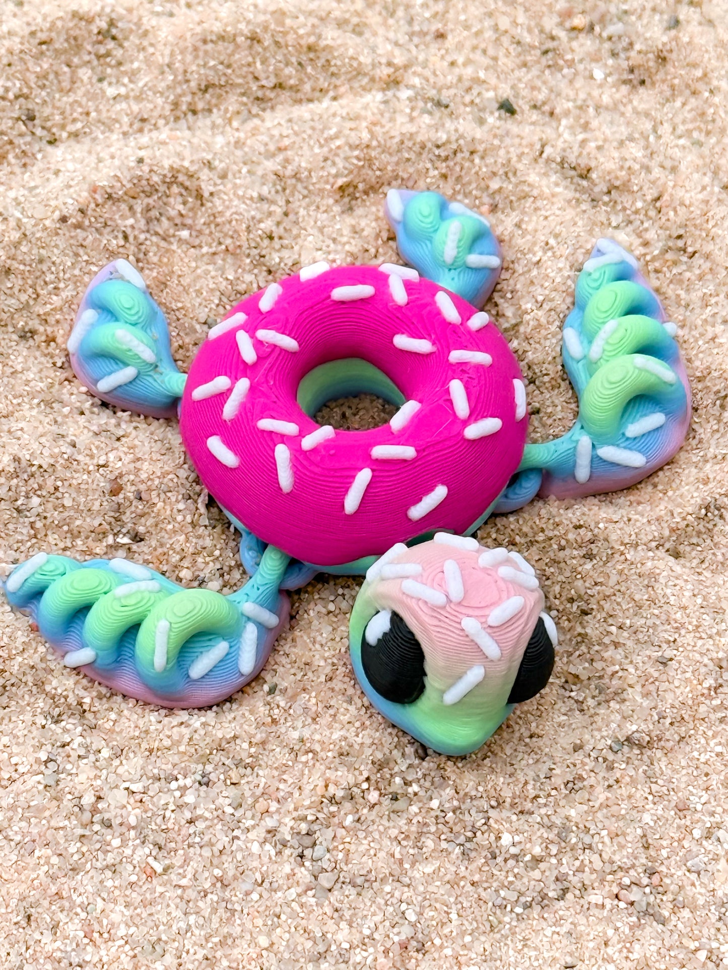 Adorable Donut Turtle Keychain