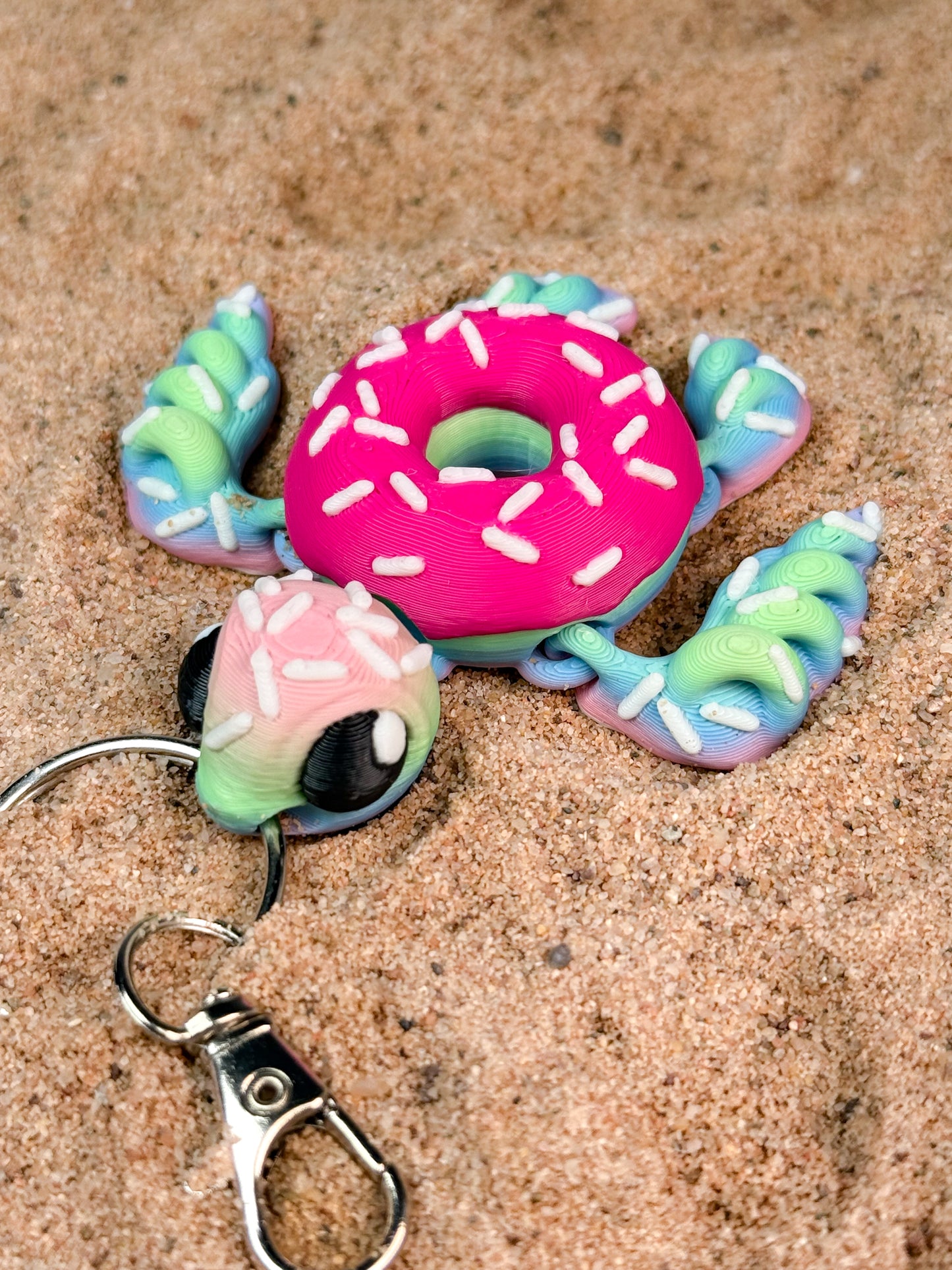 Adorable Donut Turtle Keychain