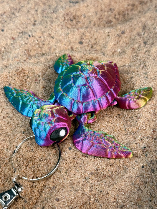 Adorable Sea Turtle Keychain - 3D Printed Ocean Animal Charm | Cute & Durable Everyday Accessory