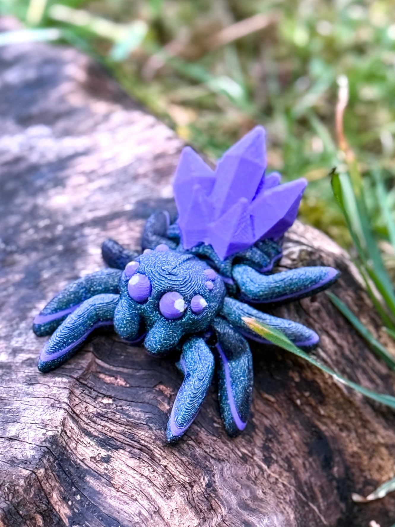 Articulated Crystal Spider Keychain