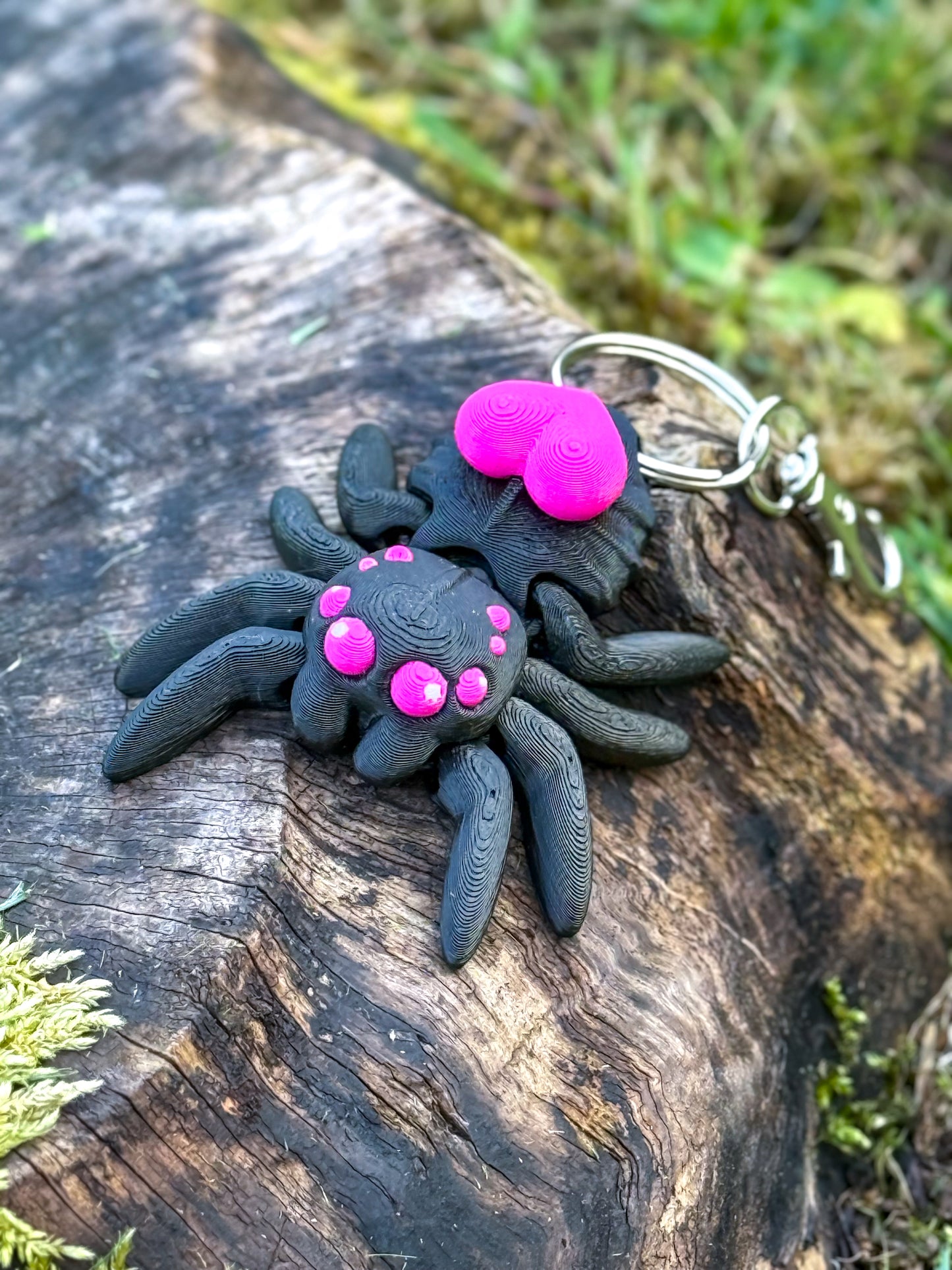 Articulated Heart Spider Keychain