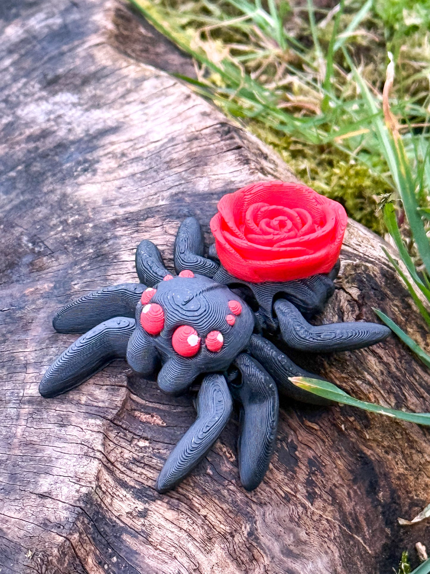Articulated Rose Spider Keychain