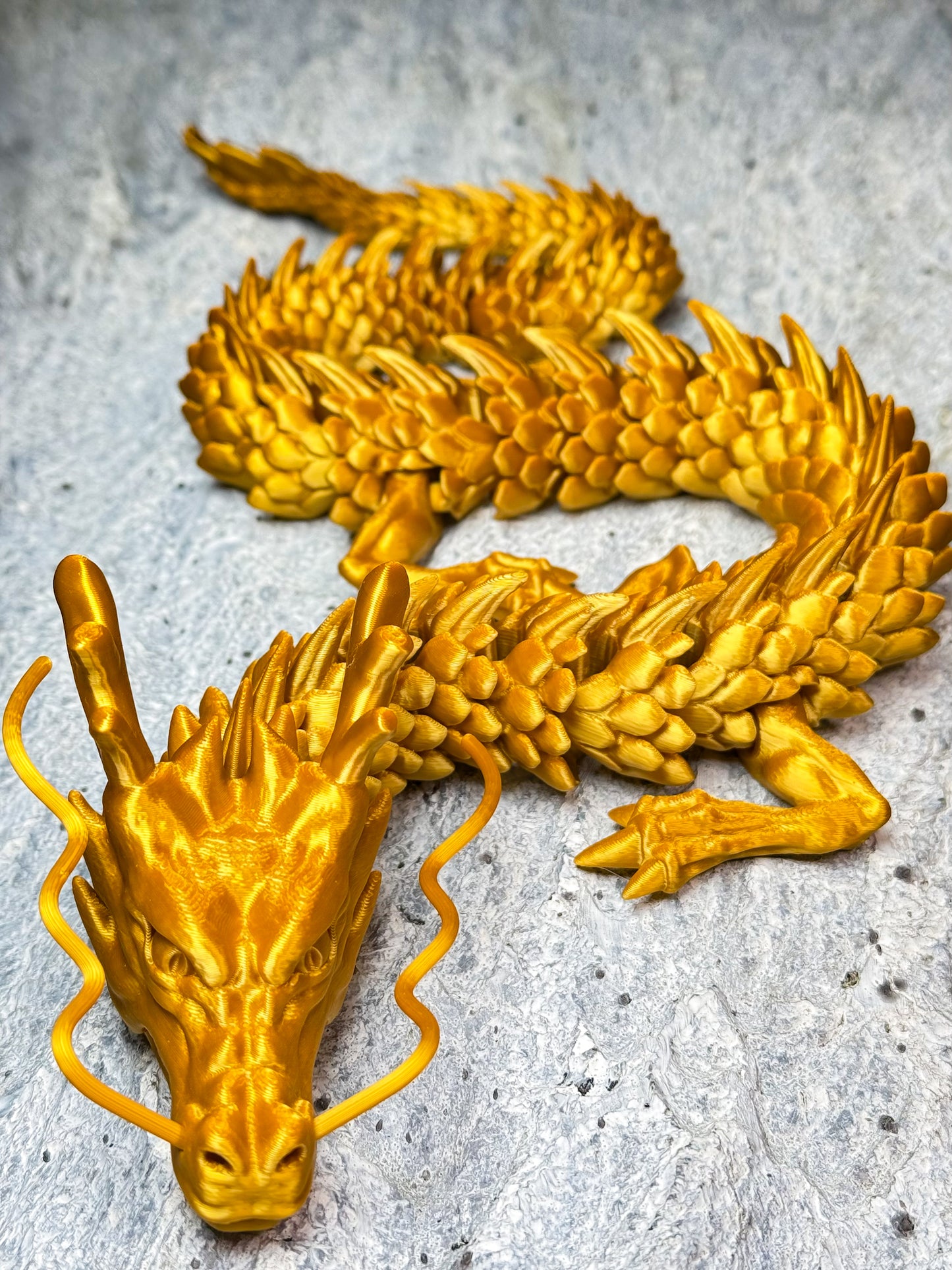 Chinese Dragon - 3D Printed Articulated Mythical Serpent | Poseable Eastern Dragon Collectible