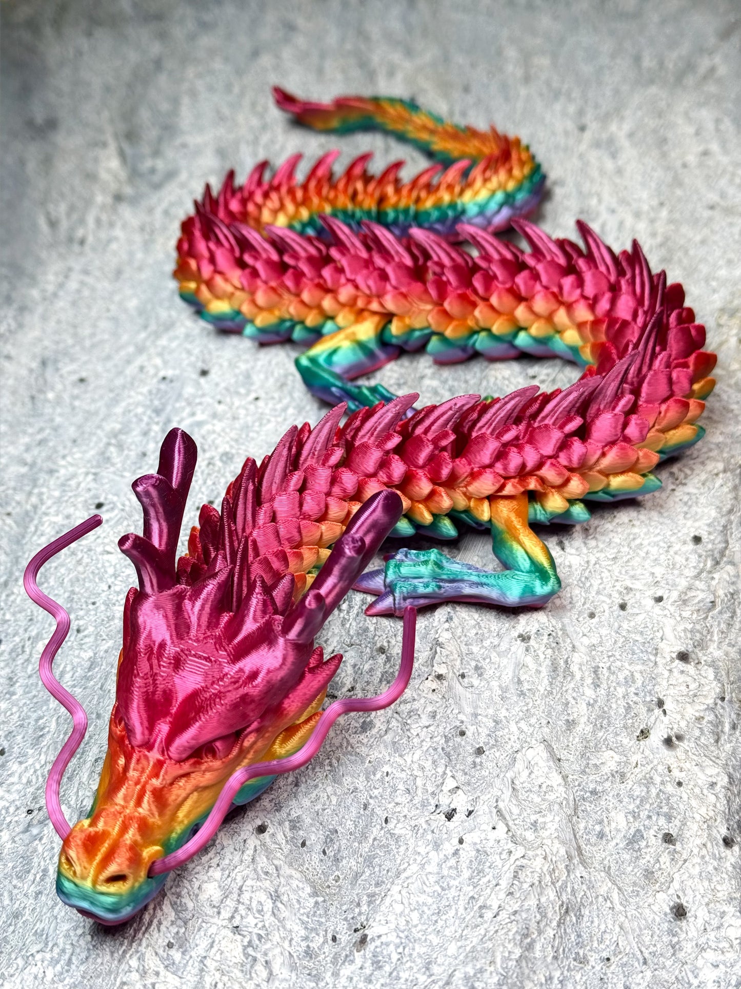 Chinese Dragon - 3D Printed Articulated Mythical Serpent | Poseable Eastern Dragon Collectible