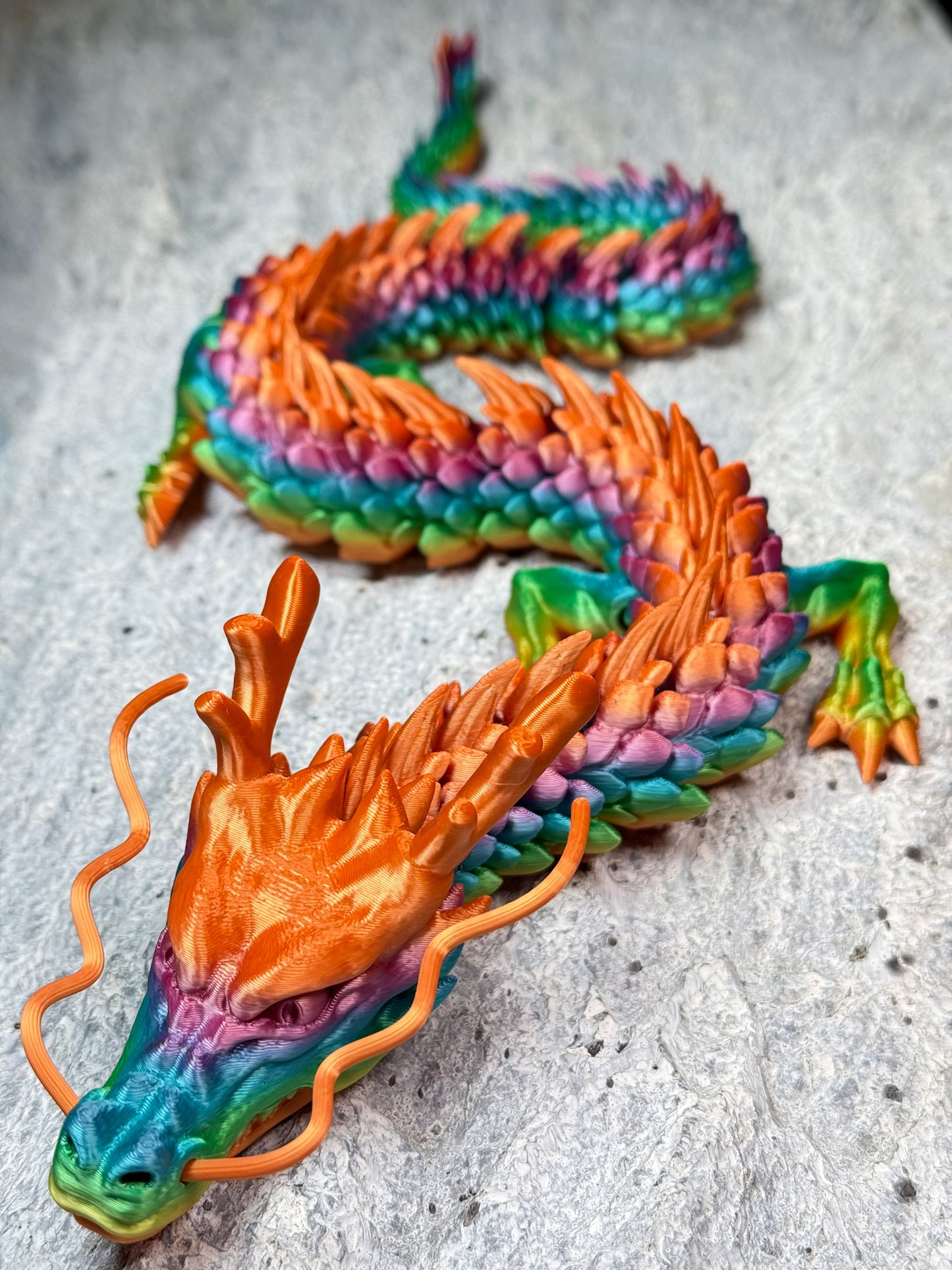 Chinese Dragon - 3D Printed Articulated Mythical Serpent | Poseable Eastern Dragon Collectible