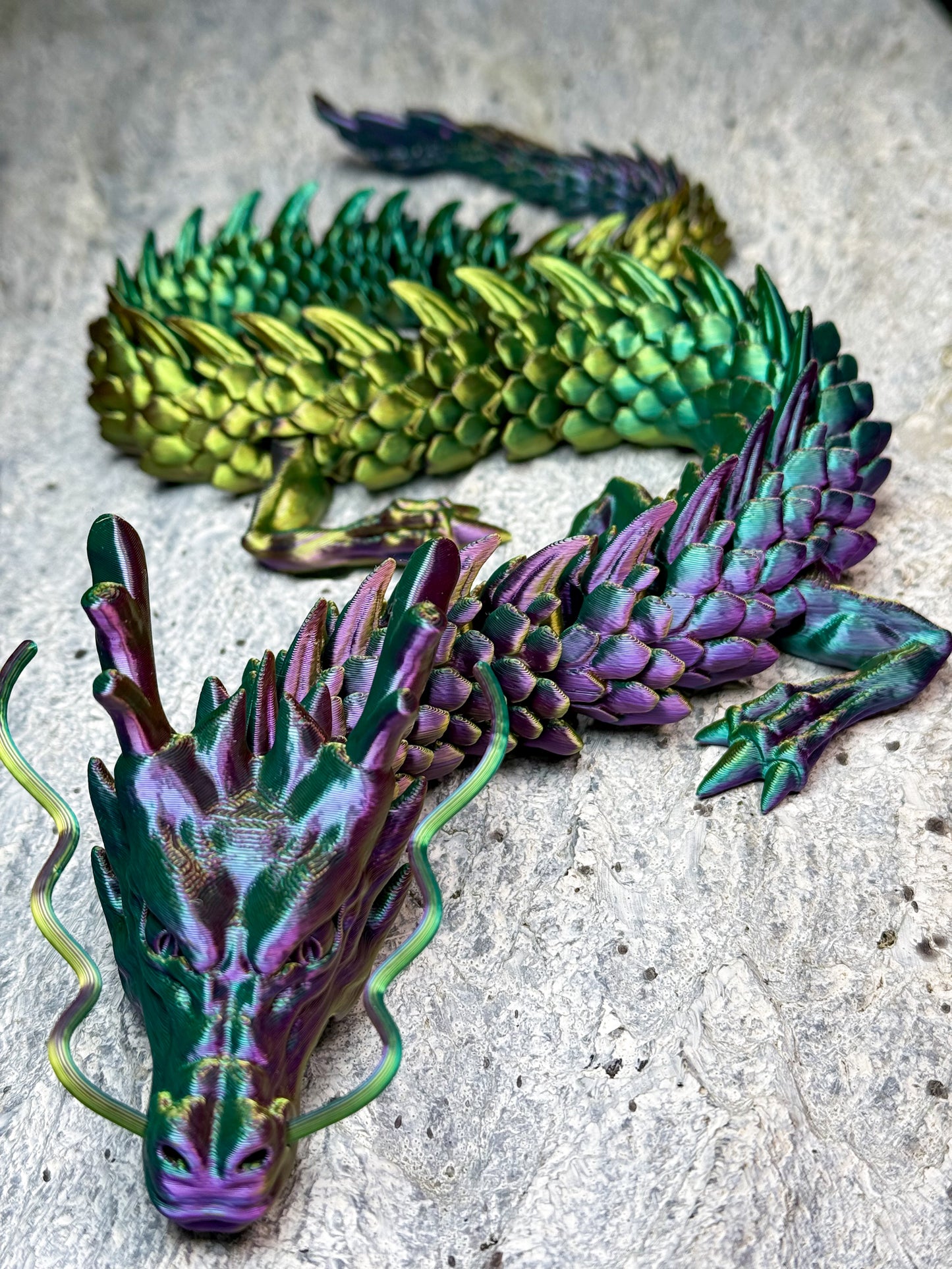 Chinese Dragon - 3D Printed Articulated Mythical Serpent | Poseable Eastern Dragon Collectible