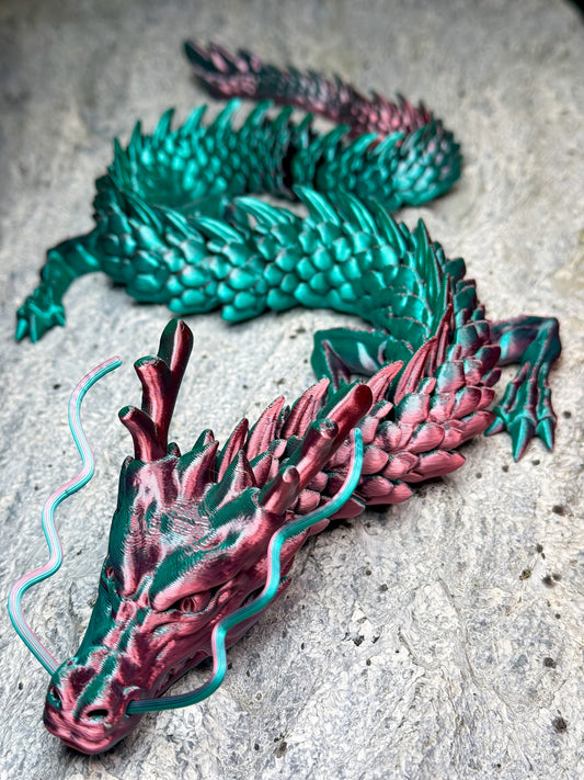 Chinese Dragon - 3D Printed Articulated Mythical Serpent | Poseable Eastern Dragon Collectible