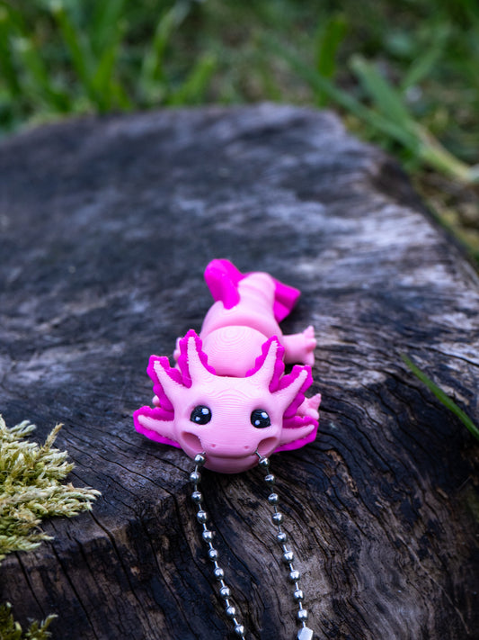 Axolotl Keychain - Cute 3D Printed Axolotl Charm | Lightweight & Durable Gift