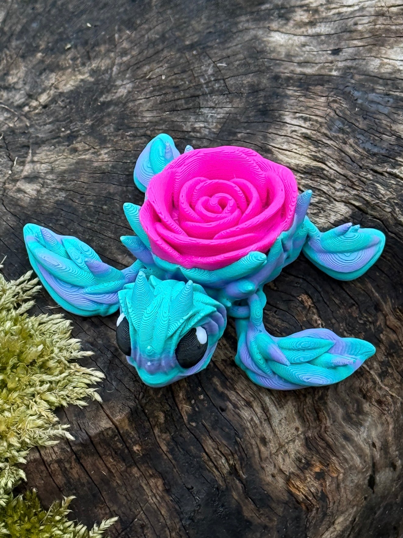 Rose Turtle Keychain