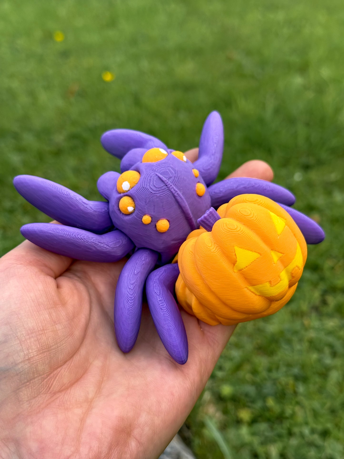 Articulated Halloween Spider with Pumpkin – 3D Printed Toy & Décor