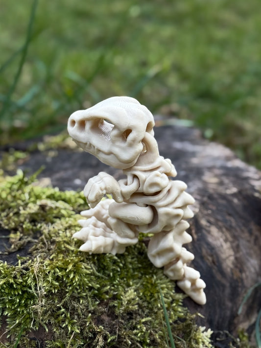 Skeleton T-Rex Dinosaur - 3D Printed Articulated Fossil Replica | Poseable Prehistoric Collectible